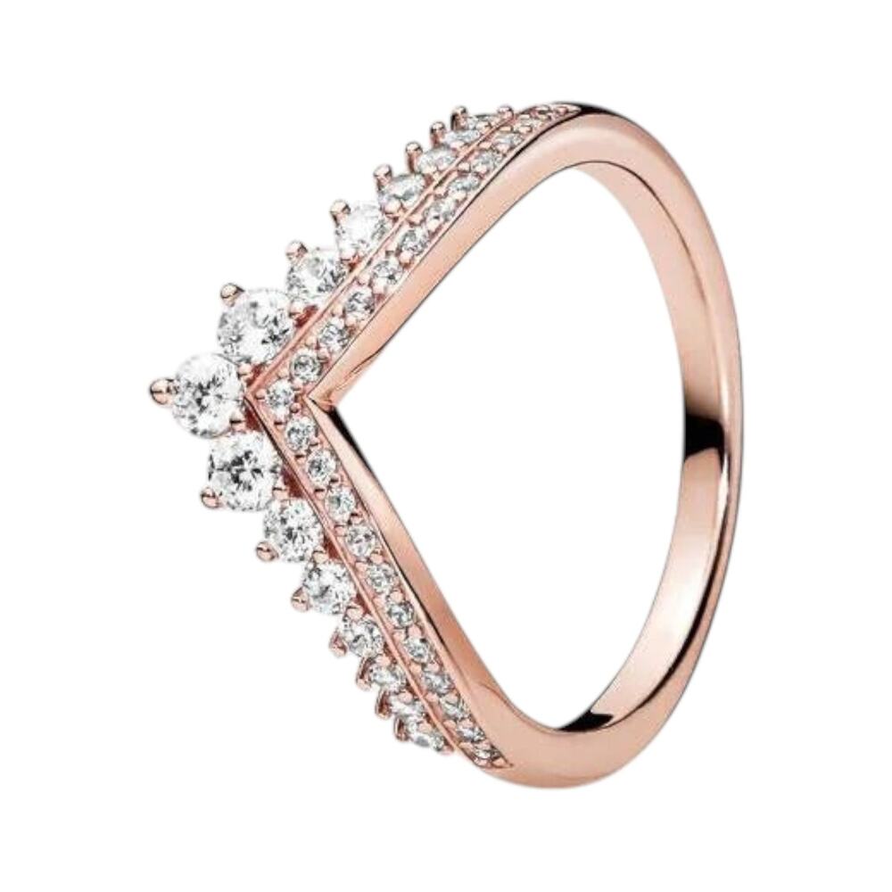 Pandora  Princess Wishbone Ring 14k rose gold plating
